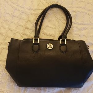 Tory Burch black pebbled handbag